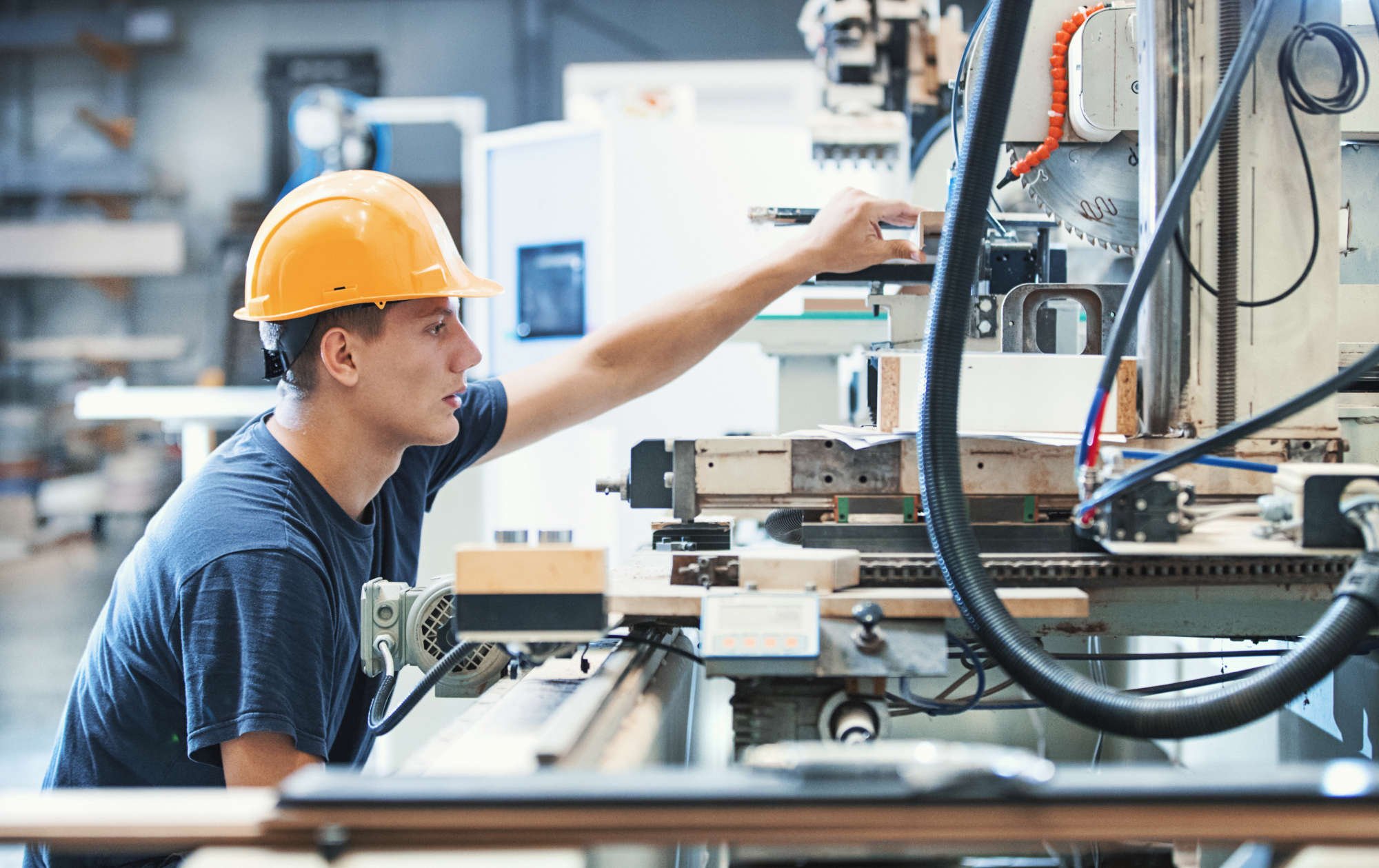 skilled worker inspecting his work