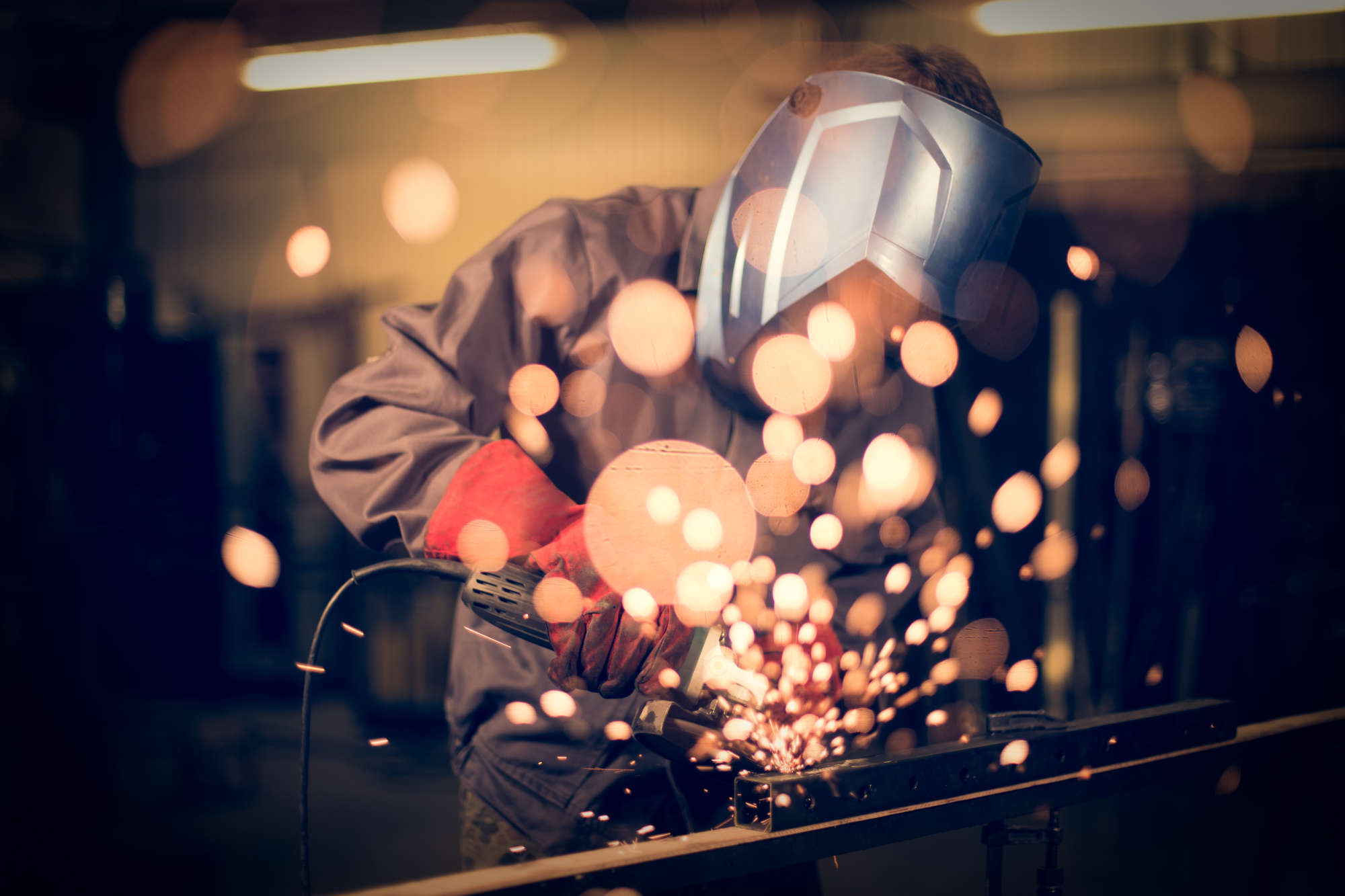 welder working on a pipe